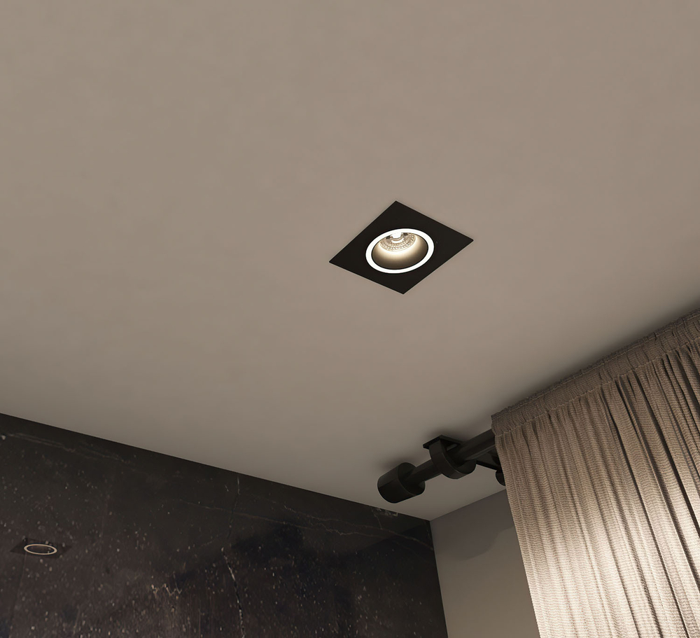 DK2061-BK Встраиваемый светильник IP 20, до 15 Вт, GU10, LED, черный, алюминий