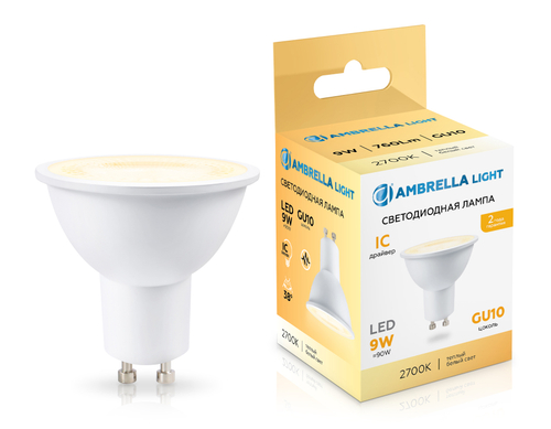 Купить 190903 LED MR16 9W IC GU10 2700K 175-265V 38°