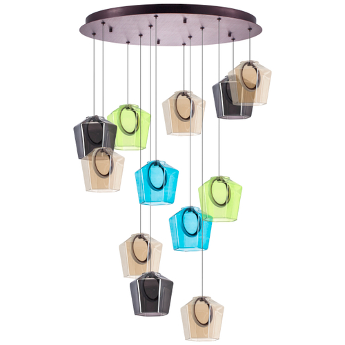 Купить 796229 Люстра CARAMELLO LED 12х6W 1400LM КОФЕЙНЫЙ/МУЛЬТИКОЛОР 3000K