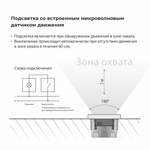 Встраиваемая LED подсветка с датчиком движения и изменяемой цветовой температурой (черный матовый) W1154608