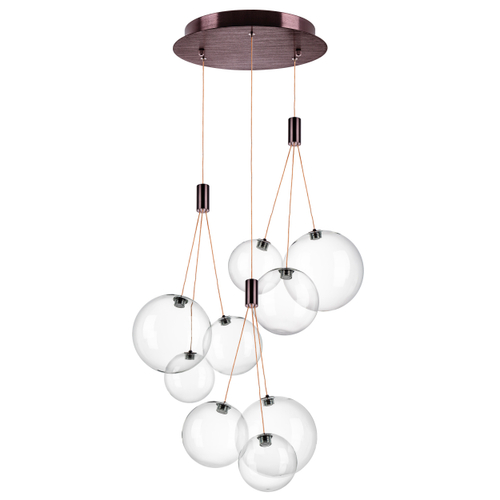 Купить 801090 Люстра SFERETTA LED 9х1,35W 600LM КОФЕЙНЫЙ/ПРОЗРАЧНЫЙ 3000K