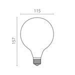 933204 Лампа энергосберегающая LED FILAMENT 220V G125 E27 10W=100W 920LM 360G CL 4000K 30000H