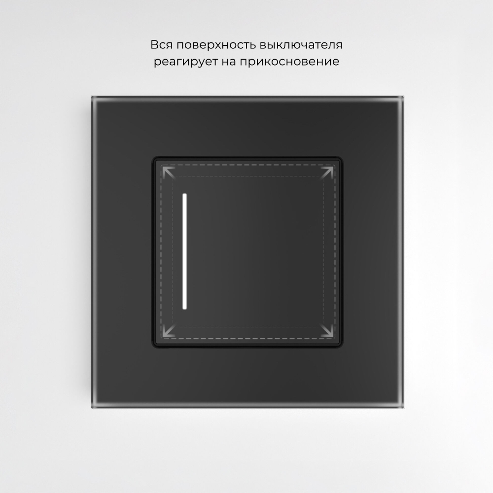 Сенсорный выключатель одноклавишный с подсветкой (черный) W4512008