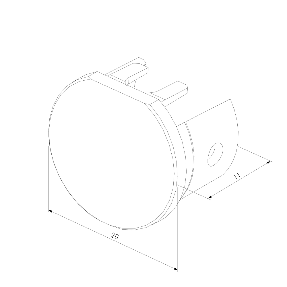 Mini Magnetic Заглушки для шинопровода Round 2шт 85202/00