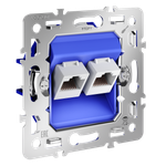 Механизм розетки компьютерной двойной RJ45+RJ45 кат.6, S70