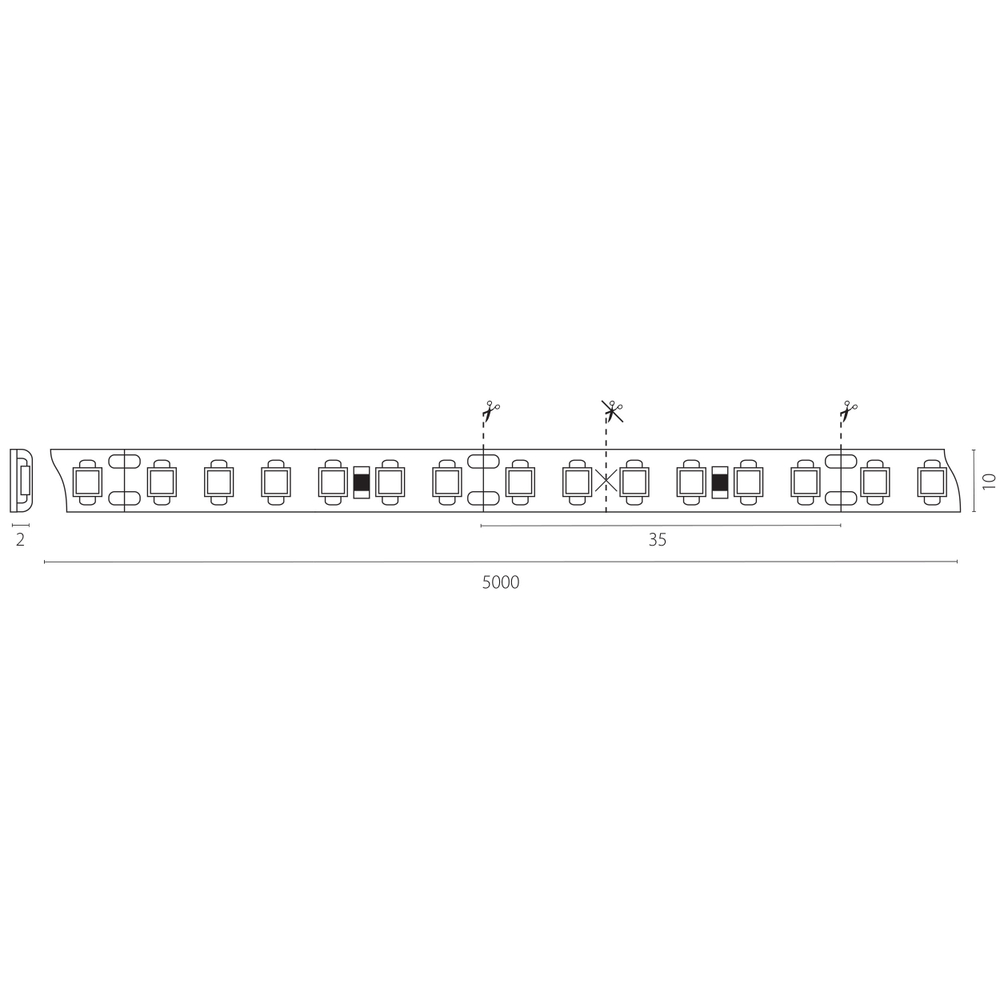 421054 Лента LIGHTSTAR LED 24V 14W 180leds/M 1900LM/M 4000K IP65 1шт = 5м