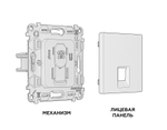 MA612030 Комплект механизма телефонной розетки ALFA Шампань RJ-11(4P4C) с шторкой QUANT (AP6120, VM190)