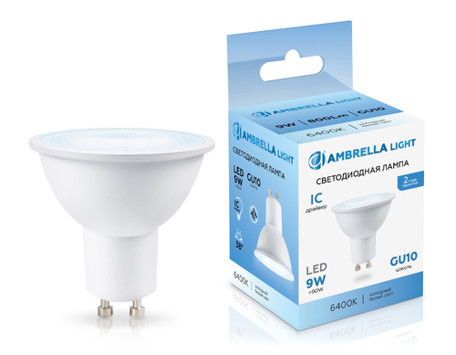 Купить 190906 LED MR16 9W IC GU10 6400K 175-265V 38°