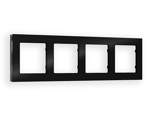 Купить AF550504 Рамка ALFA Platos (Черный Металл шлифованный) 4-ая