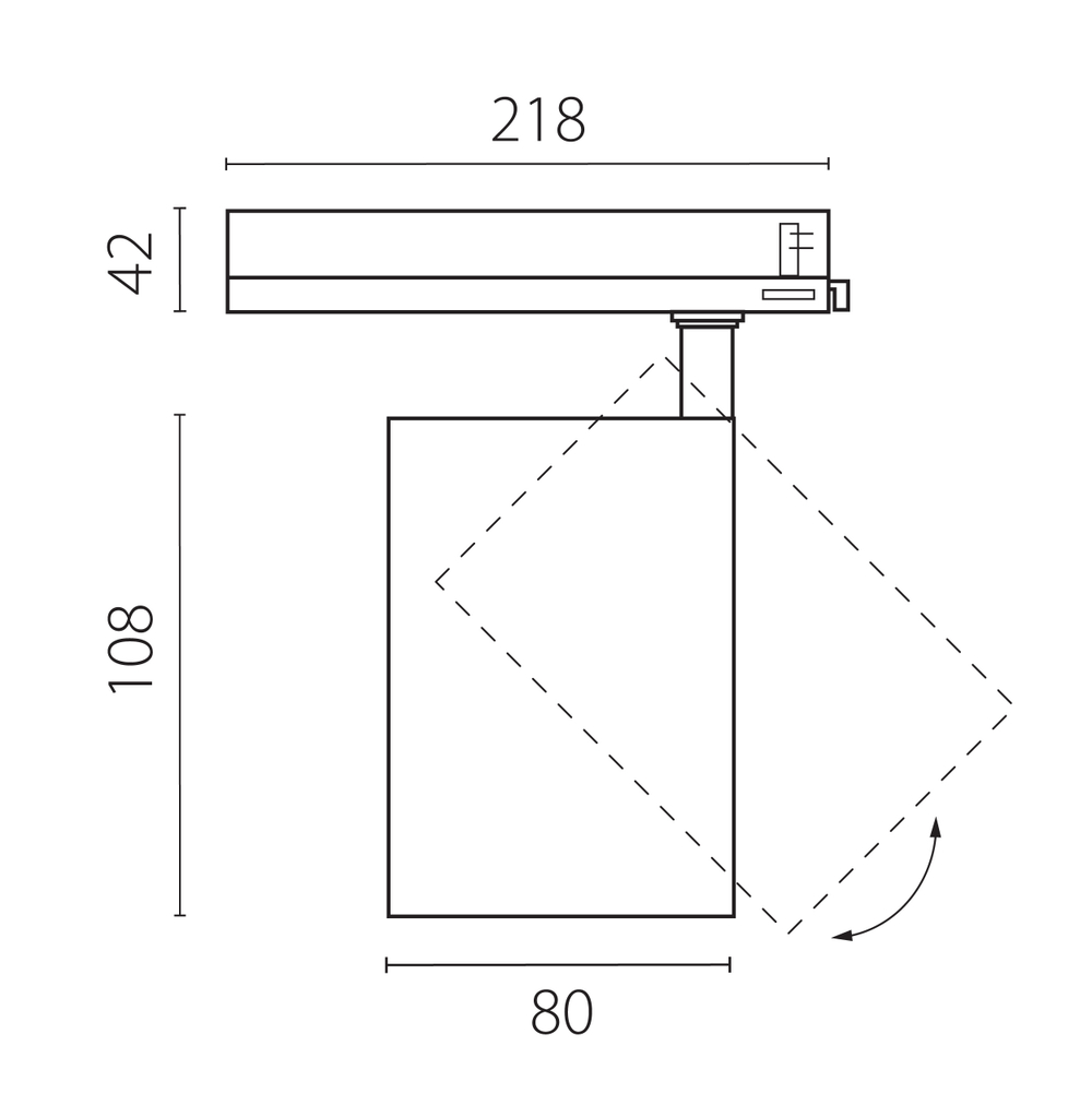 A5347TRIAC Светильник ALTA BASE для трековой системы Quattro с управлением TRIAC LED 30W 3525LM 24G ЧЕРНЫЙ 4000K с адаптером (215347 + 594057)