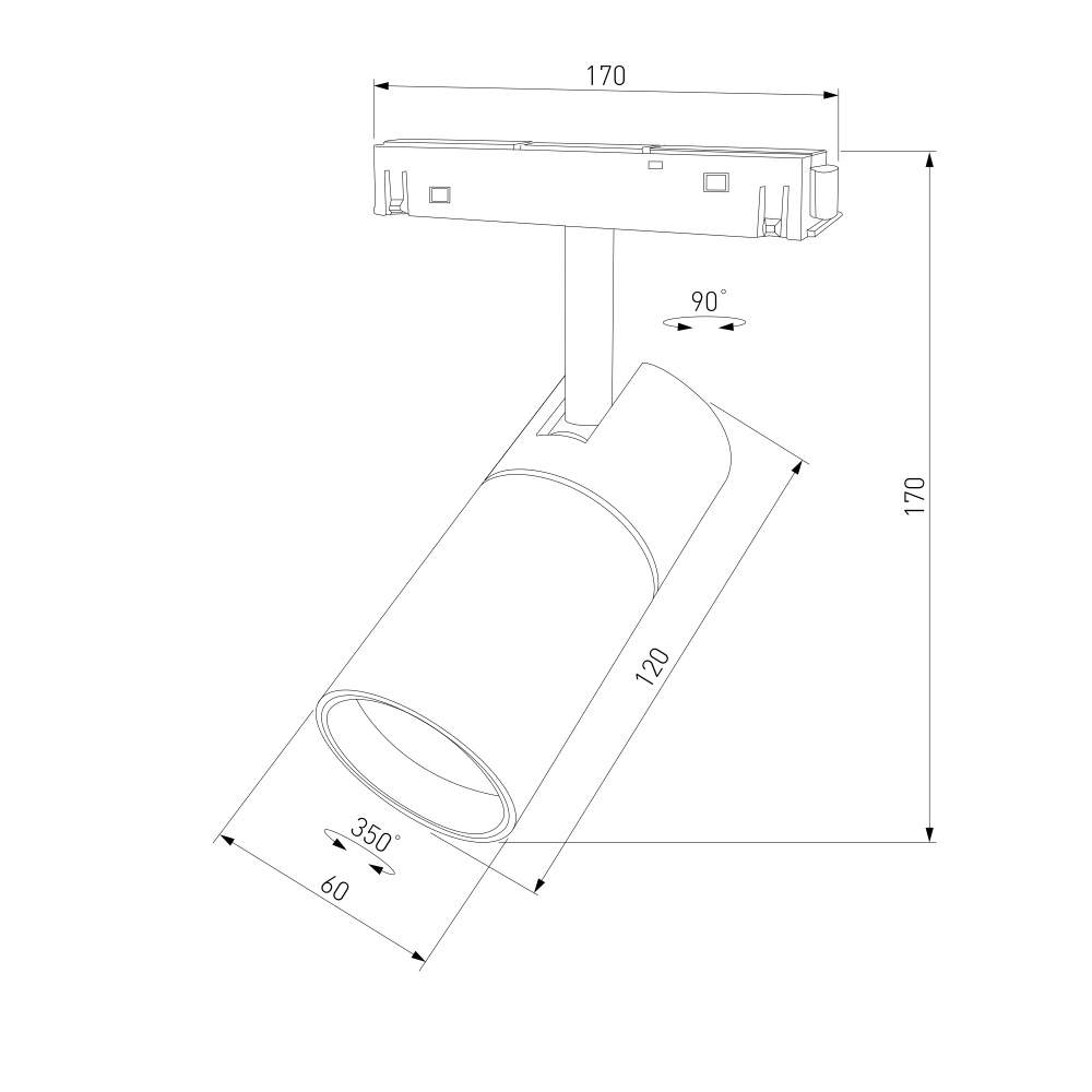 Slim Magnetic R02 Трековый светильник 12W 4200K черный 85012/01 85012/01
