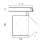 A5436TRIAC Светильник ALTA BASE для трековой системы Quattro с управлением TRIAC LED 35W 3176LM 24G БЕЛЫЙ 3000K с адаптером (215436 + 594056)