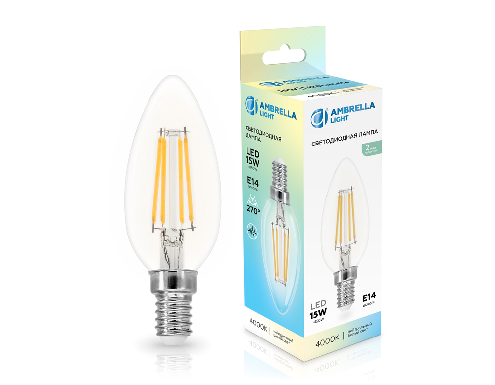 351514 Filament LED C35 15W E14 4000K 220-240V