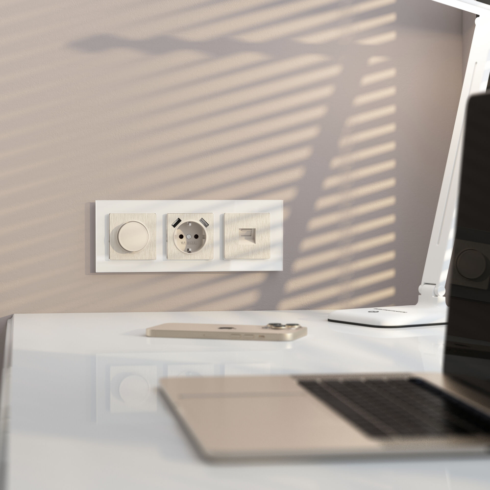 Розетка Ethernet RJ-45 (перламутровый рифленый) W1181013