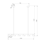 Потолочный светодиодный светильник с поворотным механизмом 20252/6 LED черный/латунь