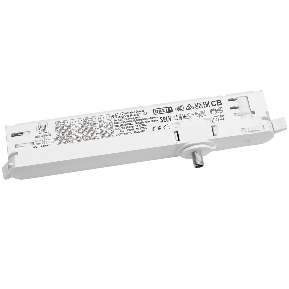 594066 Адаптер с драйвером с DIP-switch управляемый по DALI для ALTA/QUATTRO к 2151XX, 2152XX, 2153XX, 2154XX, 2155XX, 2156XX, 2157XX БЕЛЫЙ DIM