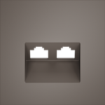 Накладка для розетки компьютерной двойной RJ45+RJ45 кат.6, S70 (капучино)