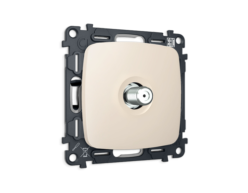 Купить MO333050 Комплект механизма TV розетки SAT 5-2400MHz 3.5dB OMEGA Бежевый матовый QUANT (OP3330, VM215)