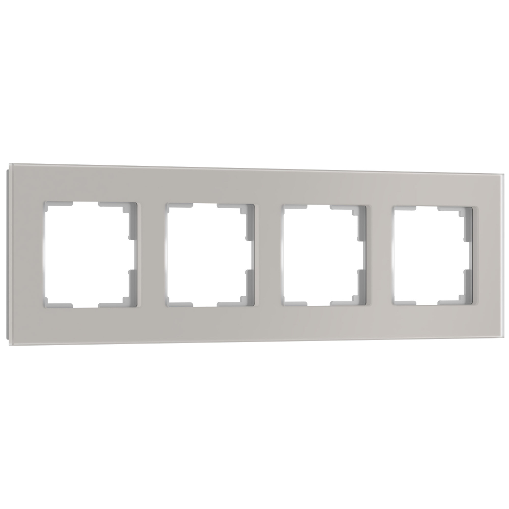 Рамка из стекла на 4 поста Senso дымчатый soft-touch W0043117