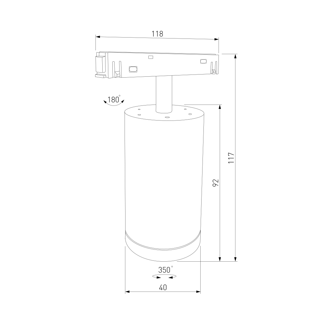 Slim Magnetic R07 Трековый светильник 8W 4200K Porte черный 85507/01 85507/01