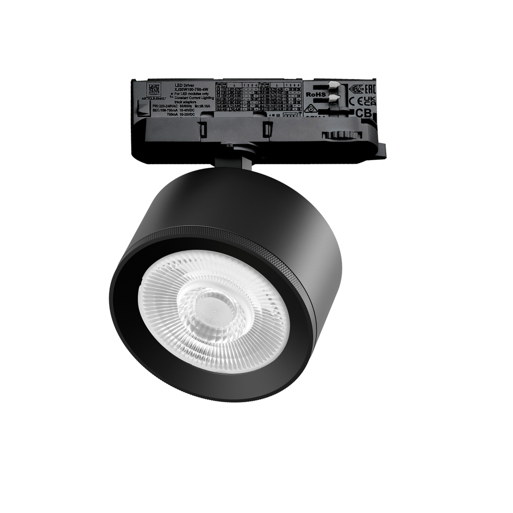 A5537QT60G Светильник ALTA PRO для трековой системы Quattro LED 15W 1700LM 60G ЧЕРНЫЙ 3000K с адаптером (215537 + 594037 + 215504)