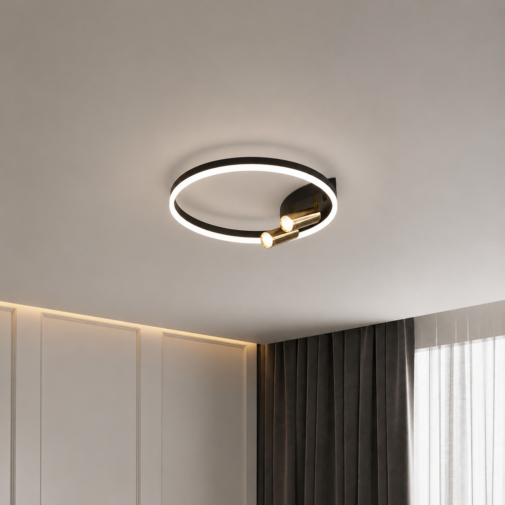 Умный потолочный светильник Eurosvet Luminari 90247/3 90247/3 черный/золото Smart