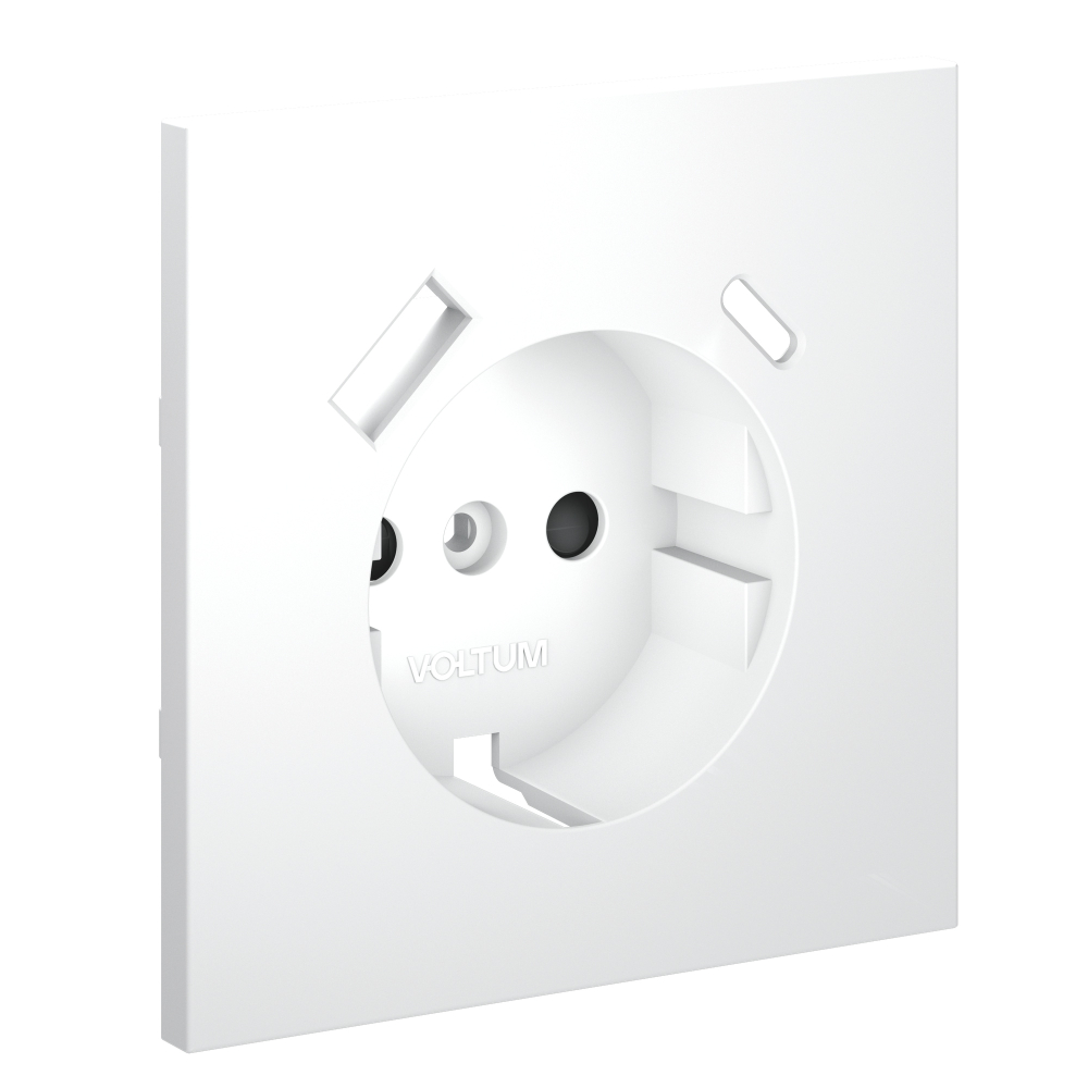 Накладка для розетки с заземлением и защитными шторками, с USB A+C, S70 (белый матовый)