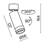 Потолочный светильник Technical C055CL-L12W4K-Z-B