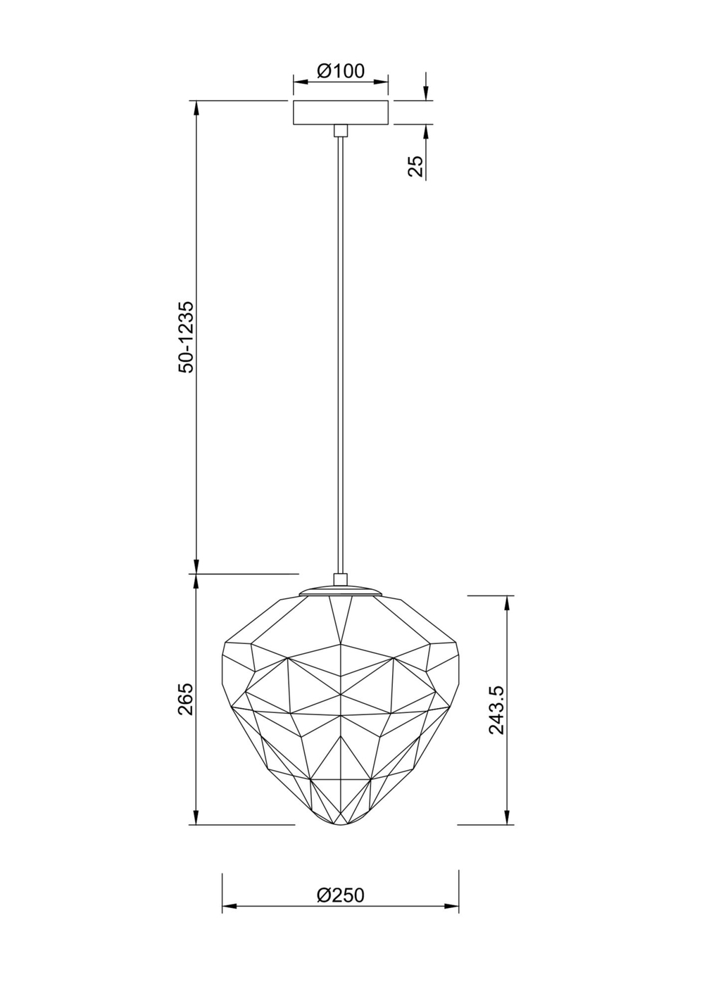 Подвесной светильник Maytoni P053PL-01BL