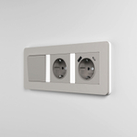 Рамка из поликарбоната на 3 поста Split дымчатый/белый, soft-touch W0033067