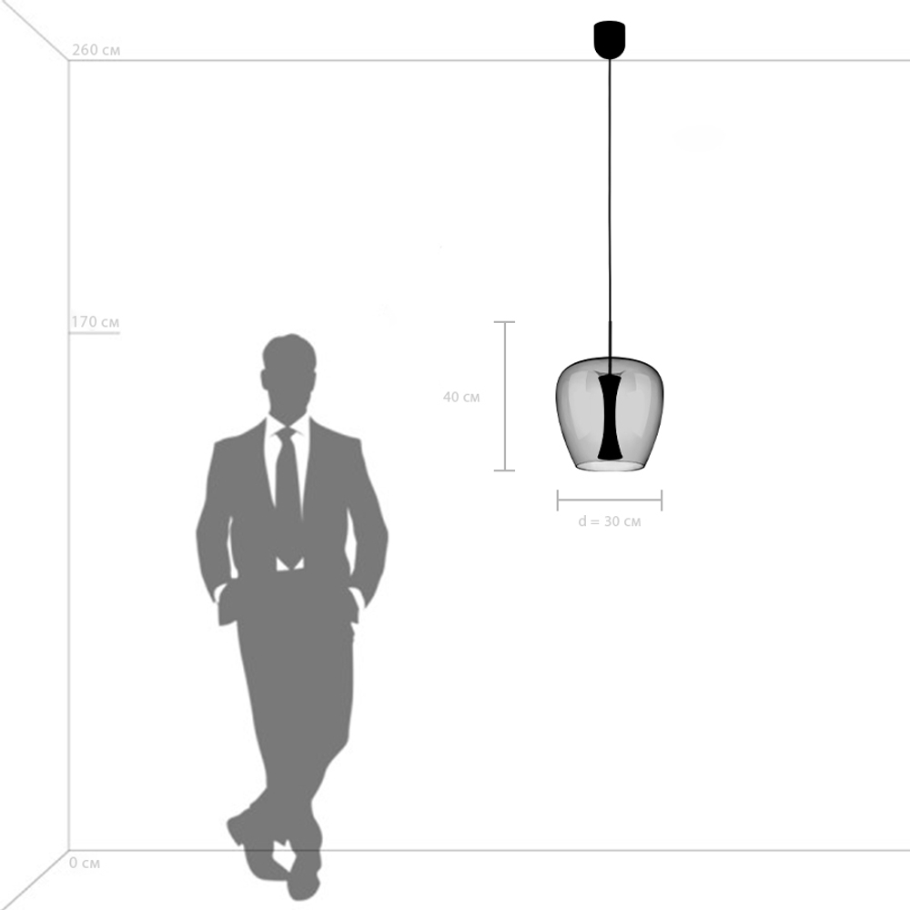 804207 Люстра CUPOLA LED 10W 500LM АЛЮМИНИЙ/ЧЕРНЫЙ 3000K