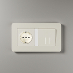 Рамка из поликарбоната на 2 поста Split айвори/белый, soft-touch W0023066