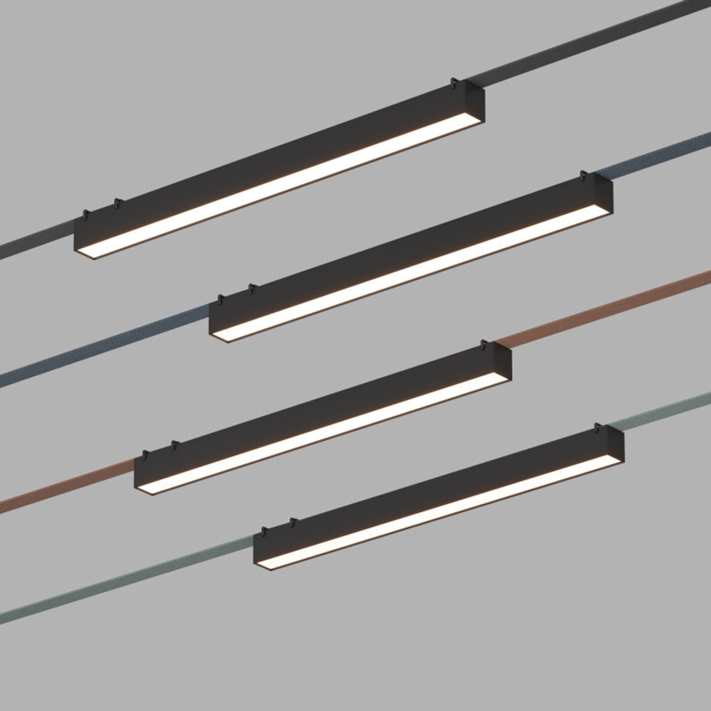 DK5676-BK Cветильник для трека-ремня Belty Smart, серия Linear, со светодиодом, L642*W40*H45мм, 48V DC, 24W, RA90, 120°, 2700-6500K, IP20, черный, алюминий
