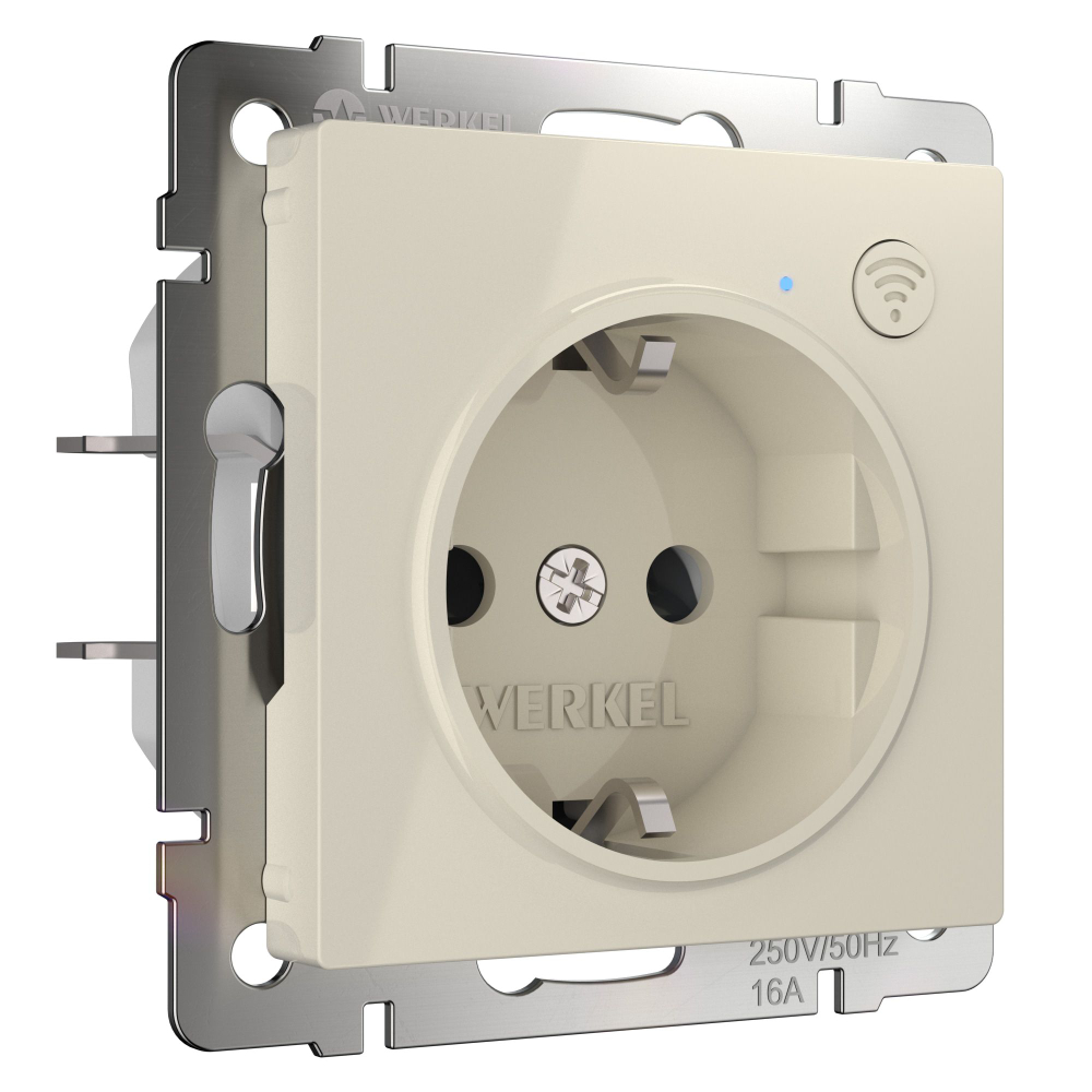 Умная встраиваемая розетка Werkel Wi-Fi 3500W IP20 W1171603 слоновая кость