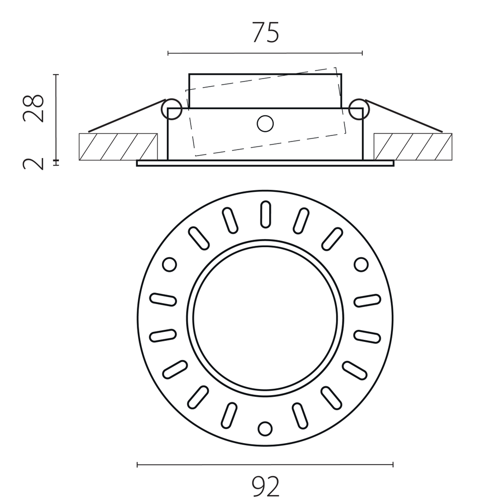 012006 Рамка (светильник) PVC д/LED-модулей 941хх и LED-ламп D50мм ANELLO ROUND БЕЛЫЙ