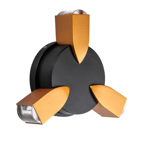 Купить 380633 Светильник DITO 3х1W LED 330LM G ЧЕРНЫЙ/ЗОЛОТО 4000K