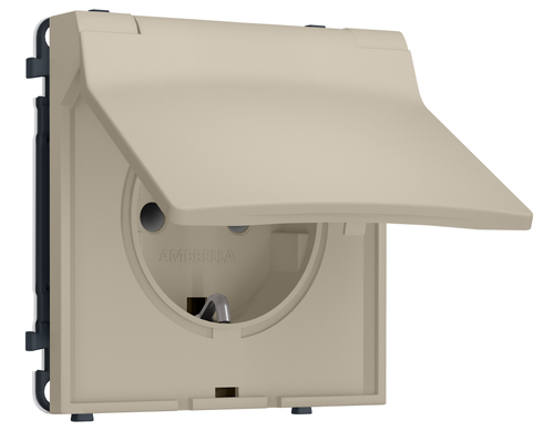 Купить MS348010 Комплект механизма электрической розетки SIGMA Кашемир 50Hz 2P+E с/з с/ш и крышкой IP44 16A-250V QUANT PRO (SP3480, PR141)