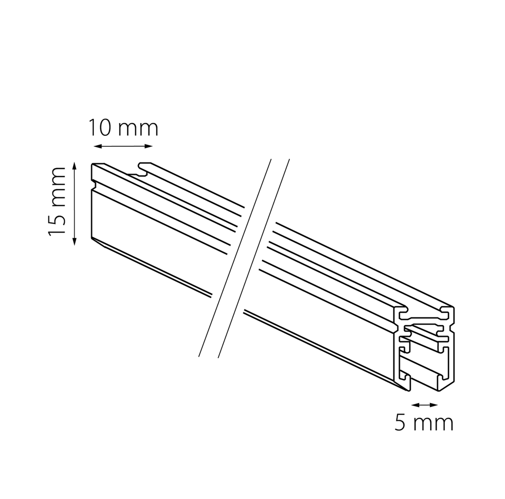 506027 Трек 24V двухконтактный однофазный LINEA 2м ЧЕРНЫЙ