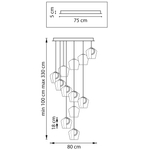 796229 Люстра CARAMELLO LED 12х6W 1400LM КОФЕЙНЫЙ/МУЛЬТИКОЛОР 3000K
