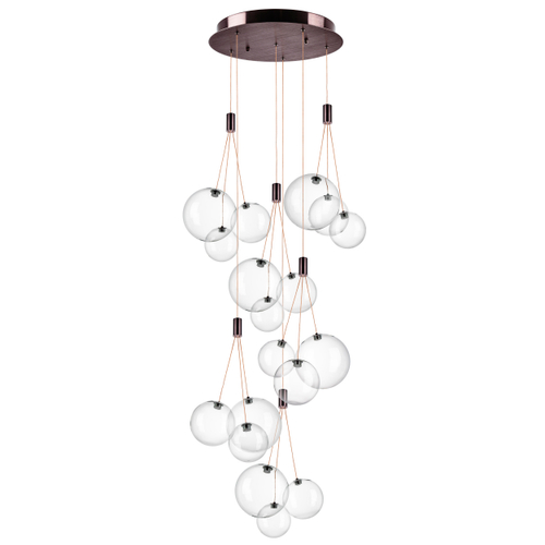 Купить 801180 Люстра SFERETTA LED 18х1,35W 1200LM КОФЕЙНЫЙ/ПРОЗРАЧНЫЙ 3000K