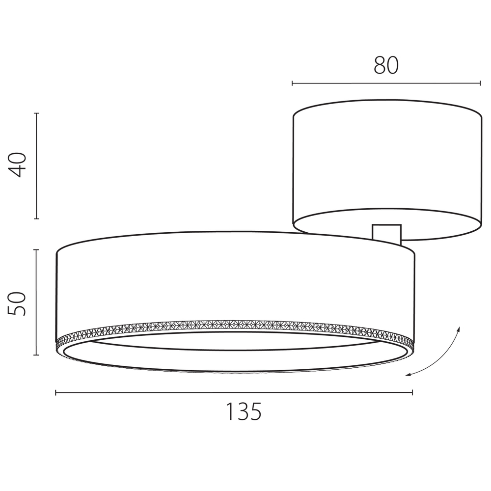 A5737SO Светильник ALTA PRO накладной LED 35W 3230LM 36G ЧЕРНЫЙ 3000K с накл. чашей (215737 + 215017 + 215010-35)