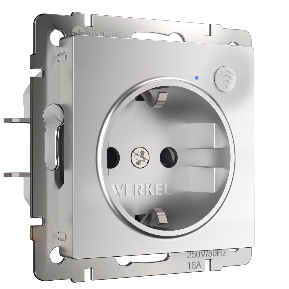 Умная встраиваемая розетка Werkel Wi-Fi 3500W IP20 W1171606 серебряный
