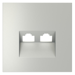 Накладка для розетки компьютерной двойной RJ45+RJ45 кат.6, S70 (сталь)