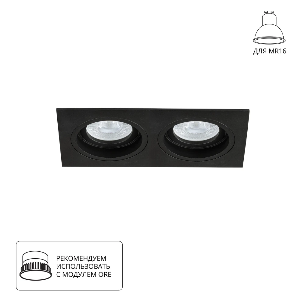 Точечный встраиваемый светильник Arte Lamp TARF A2178PL-2BK