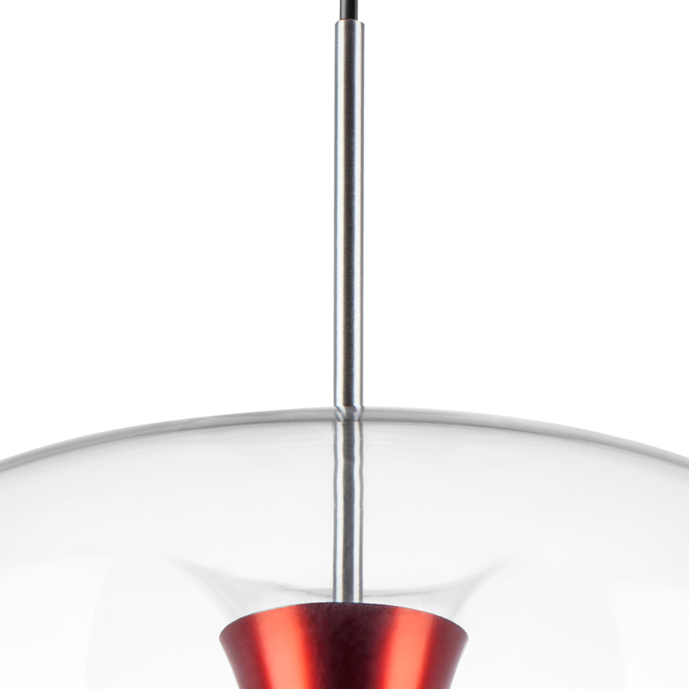 804202 Люстра CUPOLA LED 10W 500LM АЛЮМИНИЙ/КРАСНЫЙ 3000K