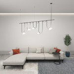 DK5561-WH+BK Cветильник для трека-ремня Belty, серия Flow, со светодиодом, D220*H117мм, 48V DC, 24W, RA90, 120°, 3000K, IP20, белый с черным, алюминий