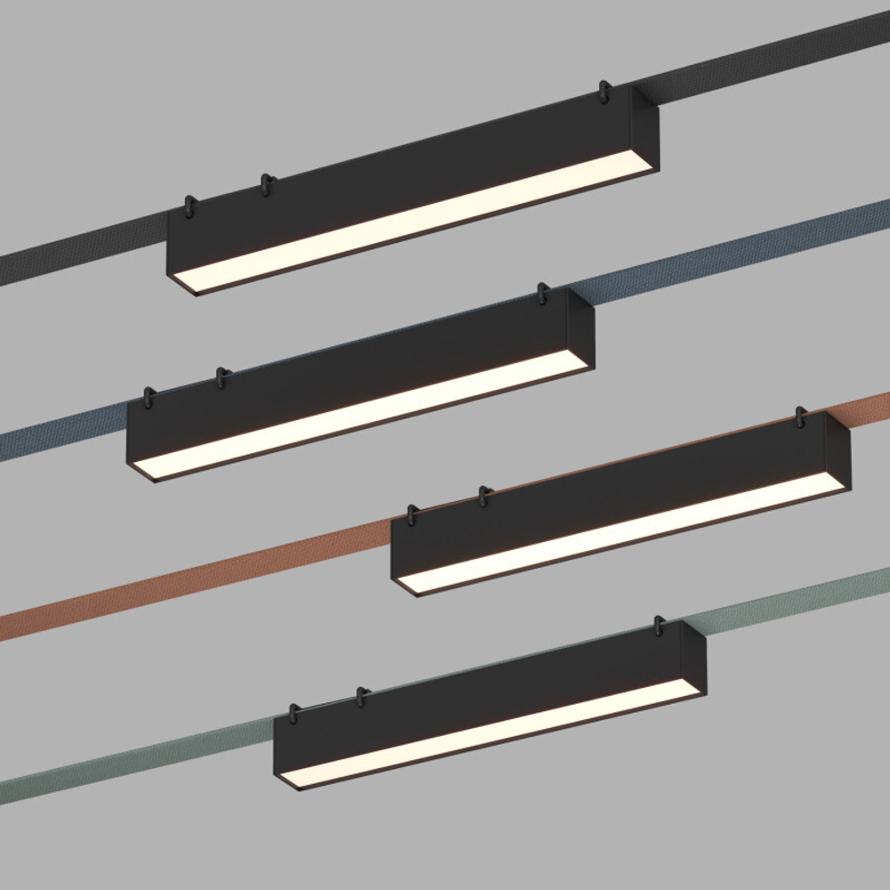 DK5574-BK Cветильник для трека-ремня Belty, серия Linear, со светодиодом, L323*W40*H45мм, 48V DC, 12W, RA90, 120°, 4000K, IP20, черный, алюминий