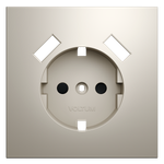 Накладка для розетки с заземлением и защитными шторками, с USB A+A, S70 (кашемир)