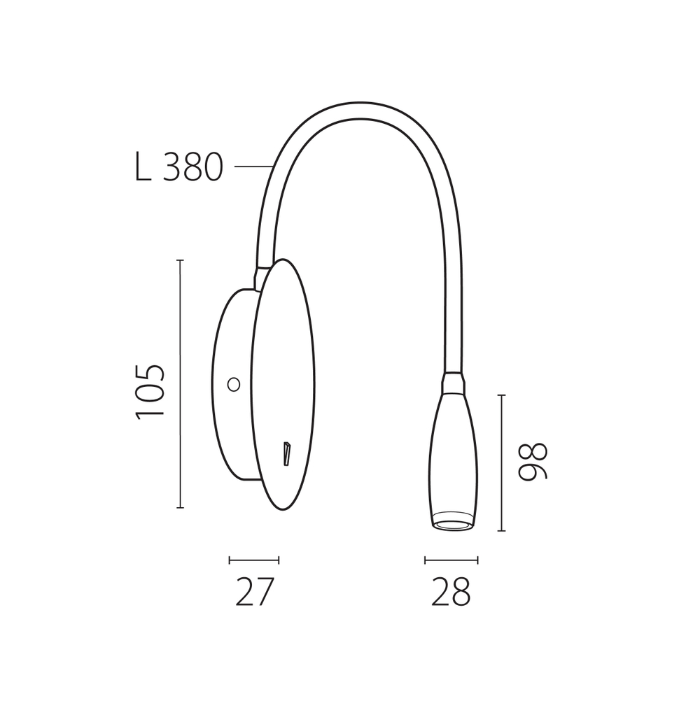 200336 Бра OMEGA LED 3W 160LM G БЕЛЫЙ 3000K
