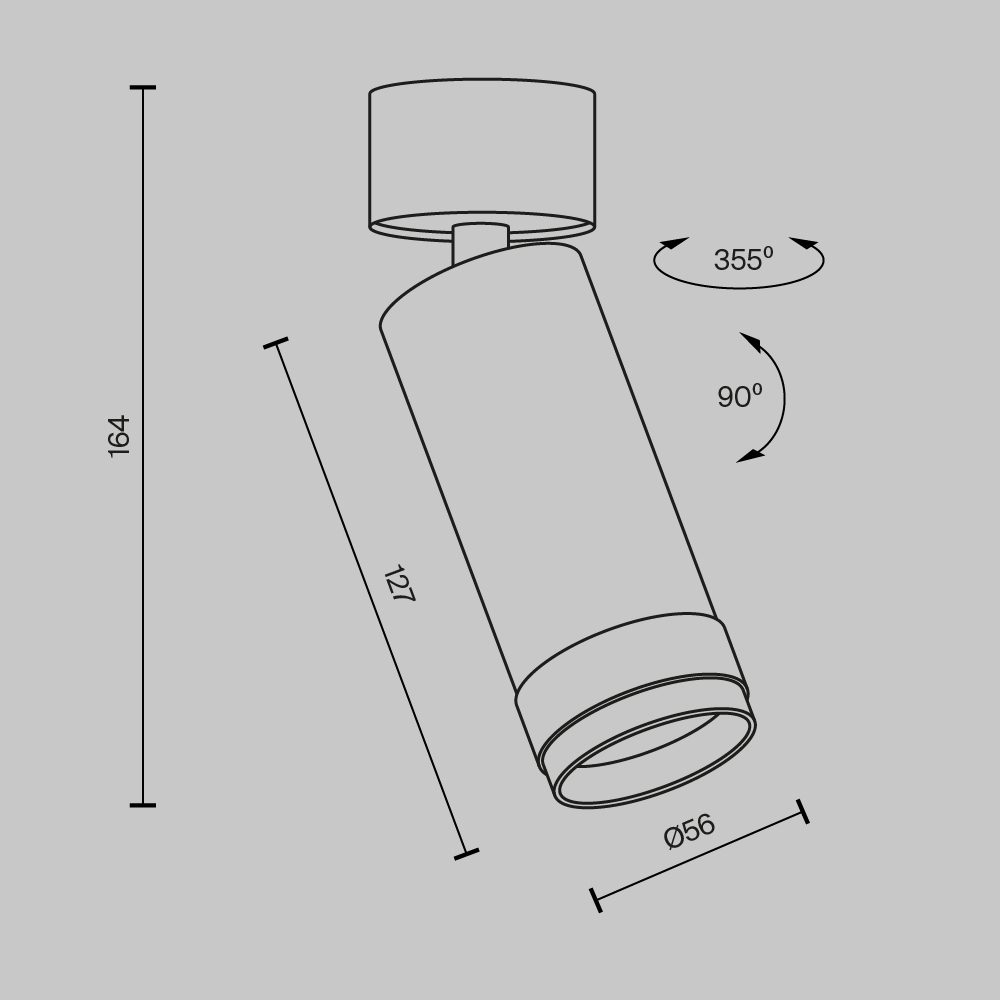 Потолочный светильник Technical C055CL-L12W2.7K-Z-B
